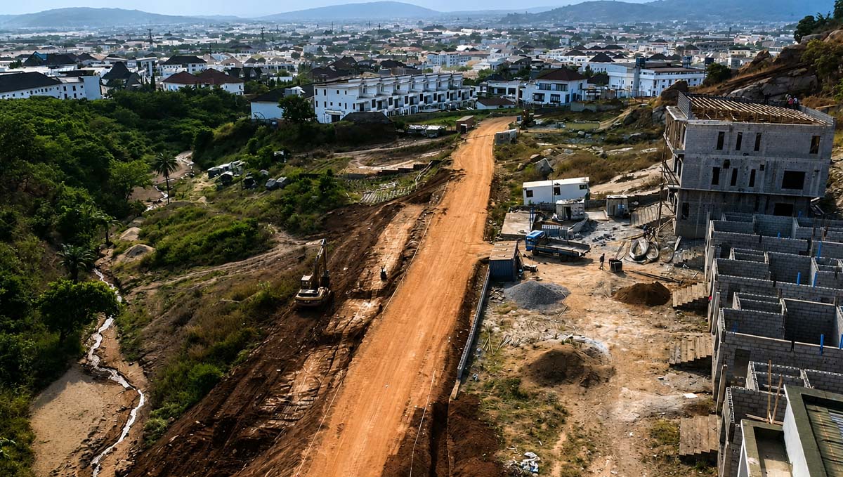 Aerial view of Golf City land, Katampe Extension